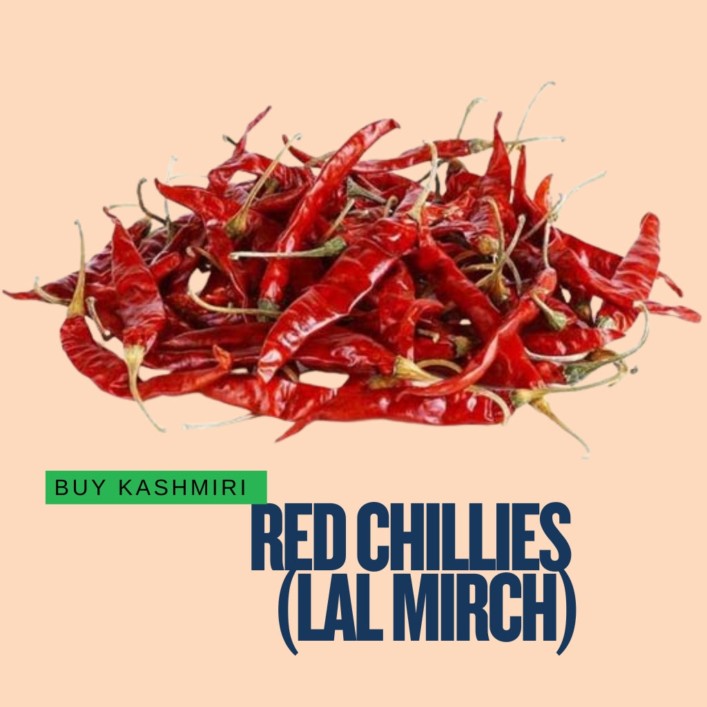 Buy Kashmiri Red Chillies (Lal Mirch) – Mild Heat, Rich Color & Authentic Flavor